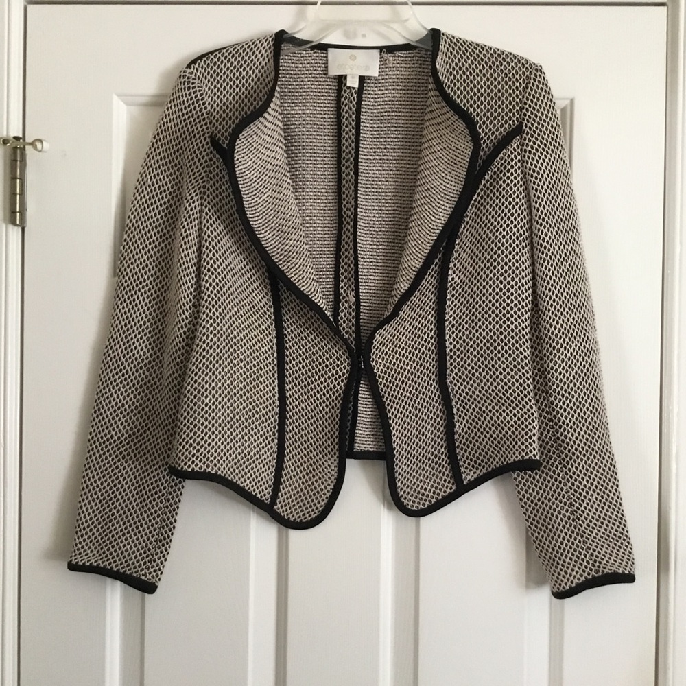 ETCETERA black tan knit blazer jacket M 8